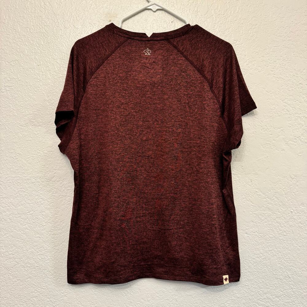 Rabbit WOMEN'S RABBIT ES TEE Short Sleeve Burgundy Lounge Active Size XL - Picture 3 of 5
